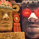 Mayan Heads on set of Legends of Hidden Temple